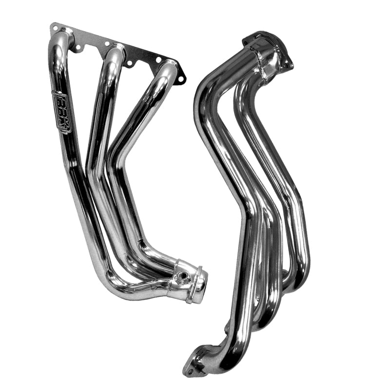 Load image into Gallery viewer, BBK 07-11 Jeep 3.8 V6 Long Tube Exhaust Headers And Y Pipe And Converters - 1-5/8 Chrome

