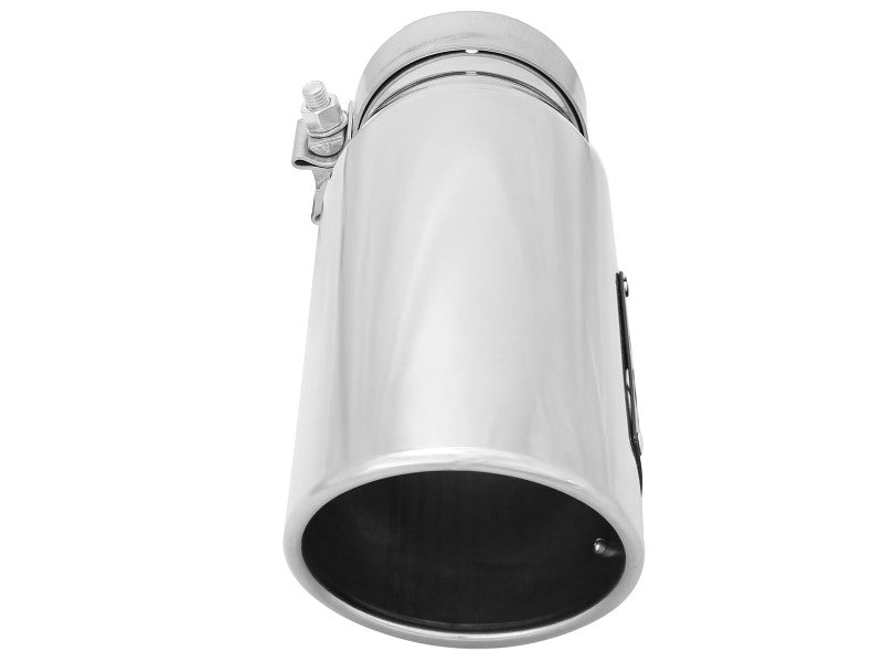 Load image into Gallery viewer, aFe MACHForce-XP 304 Stainless Steel Polished Exhaust Tip 3.5in x 4.5in Out x 12in L Clamp-On
