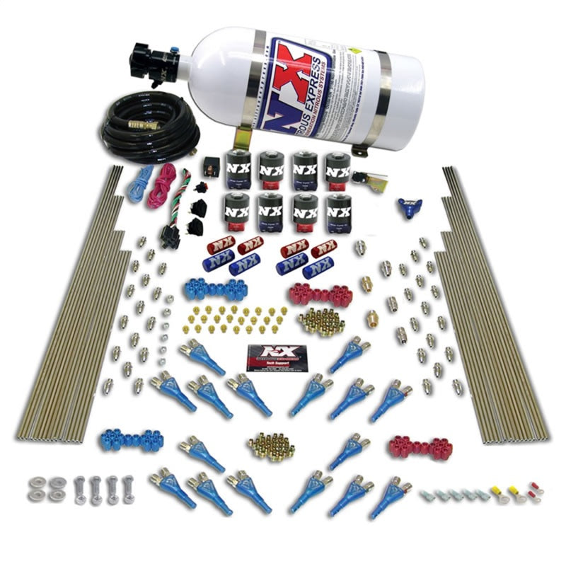 Load image into Gallery viewer, Nitrous Express Shark Dual Stage/Alc 16 Nozzles 8 Solenoids Nitrous Kit (200-1200HP) w/o Bottle
