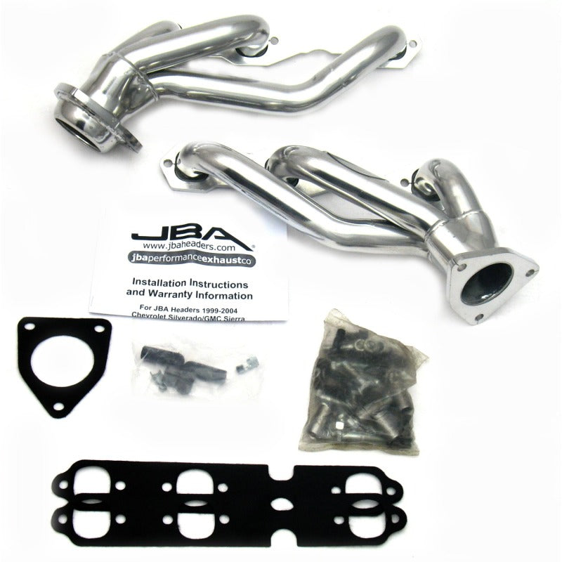 Load image into Gallery viewer, JBA 03-13 GM Truck 4.3L V6 1-1/2in Primary Silver Ctd Cat4Ward Header
