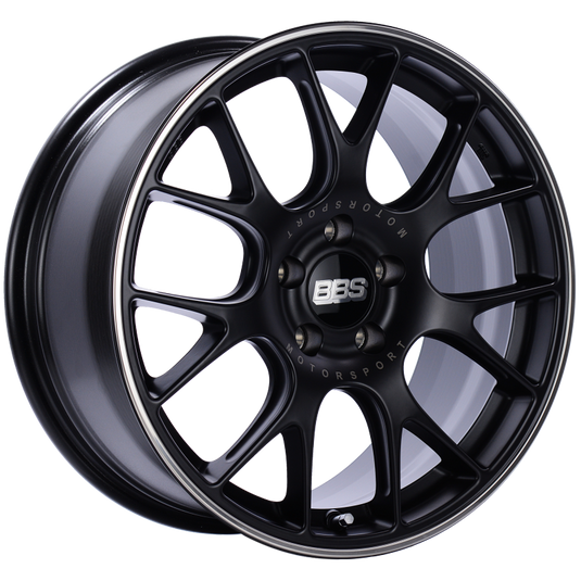 BBS CH-R 18x8 5x120 ET40 Satin Black Polished Rim Protector Wheel -82mm PFS/Clip Required