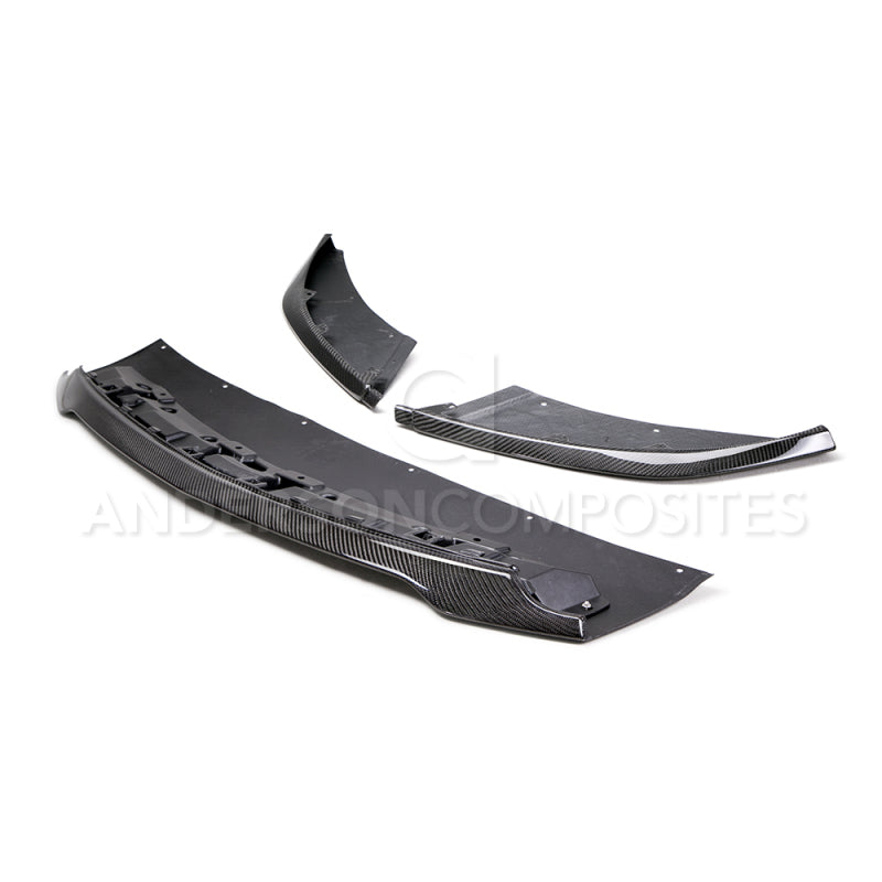 Load image into Gallery viewer, Anderson Composites 2015-2017 Ford Mustang Shelby GT350 Carbon Fiber Front Splitter (3 PC)
