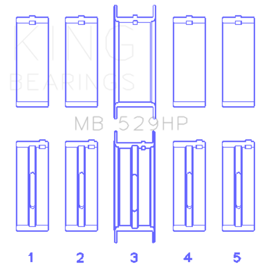 King Engine Bearings Ford 302 5.0L Windsor (Size STDX) Main Bearing Set