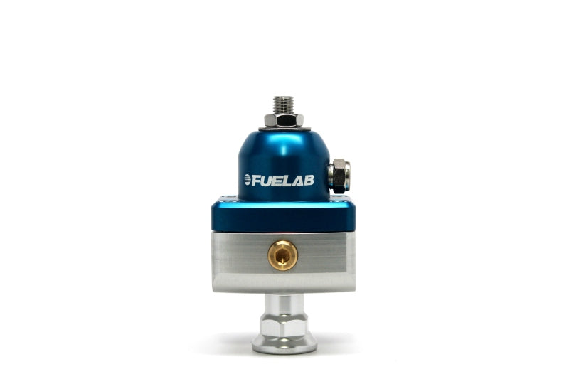 Load image into Gallery viewer, Fuelab 575 Carb Adjustable Mini FPR Blocking 1-3 PSI (1) -6AN In (2) -6AN Out - Blue
