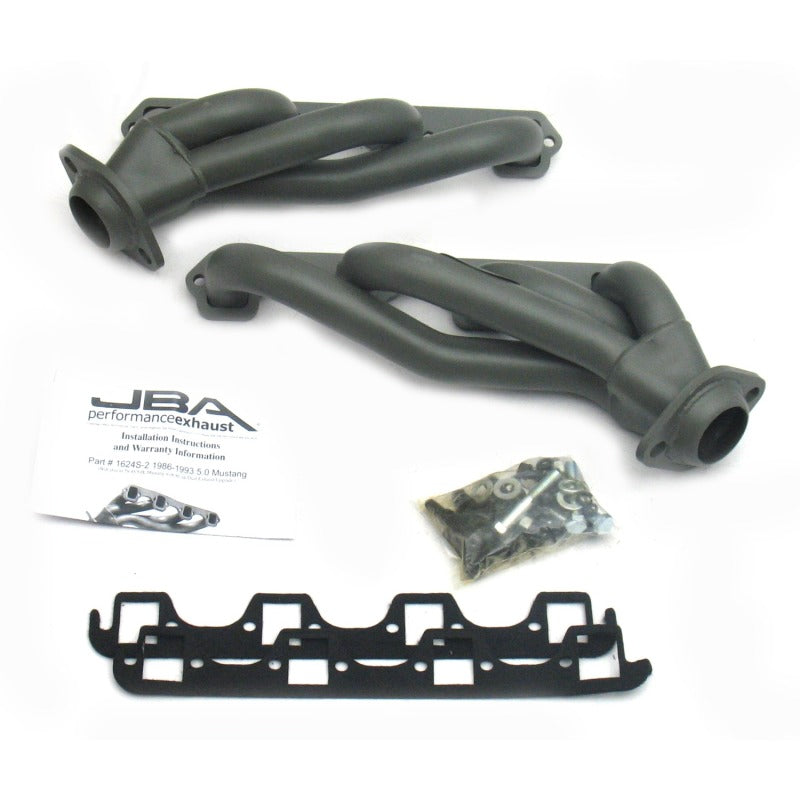 Load image into Gallery viewer, JBA 86-93 Ford Mustang 5.0L SBF 1-5/8in Primary Ti Ctd Cat4Ward Header
