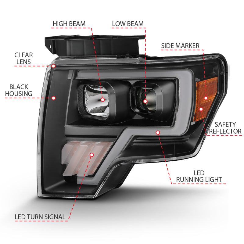 Load image into Gallery viewer, ANZO 2009-2014 Ford F-150 Projector Light Bar G4 H.L. Black Amber
