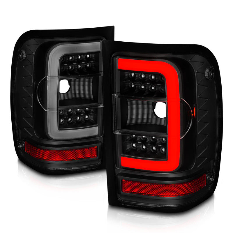 Load image into Gallery viewer, ANZO 01-11 Ford Ranger LED Taillights - Black Housing w/ Smoke Lens &amp; Light Bar
