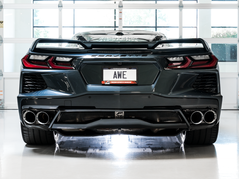 Load image into Gallery viewer, AWE Tuning 2020 Chevrolet Corvette (C8) Track Edition Exhaust - Quad Chrome Silver Tips
