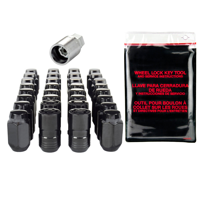 Load image into Gallery viewer, McGard 8 Lug Hex Install Kit w/Locks (Cone Seat Nut) M14X1.5 / 22mm Hex / 1.635in. Length - Black
