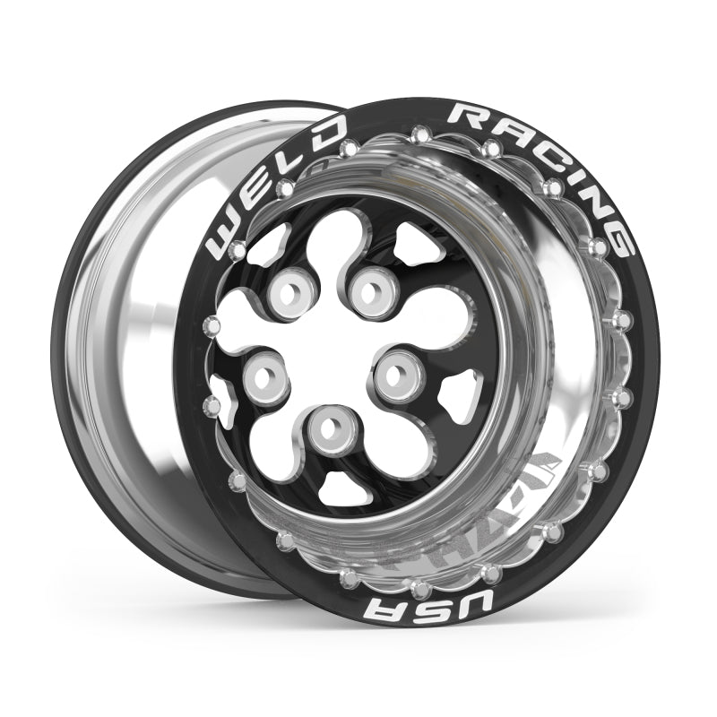 Load image into Gallery viewer, Weld Alpha-1 15x12 / 5x4.75 BP / 3in. BS Black Wheel - Black Double Beadlock MT
