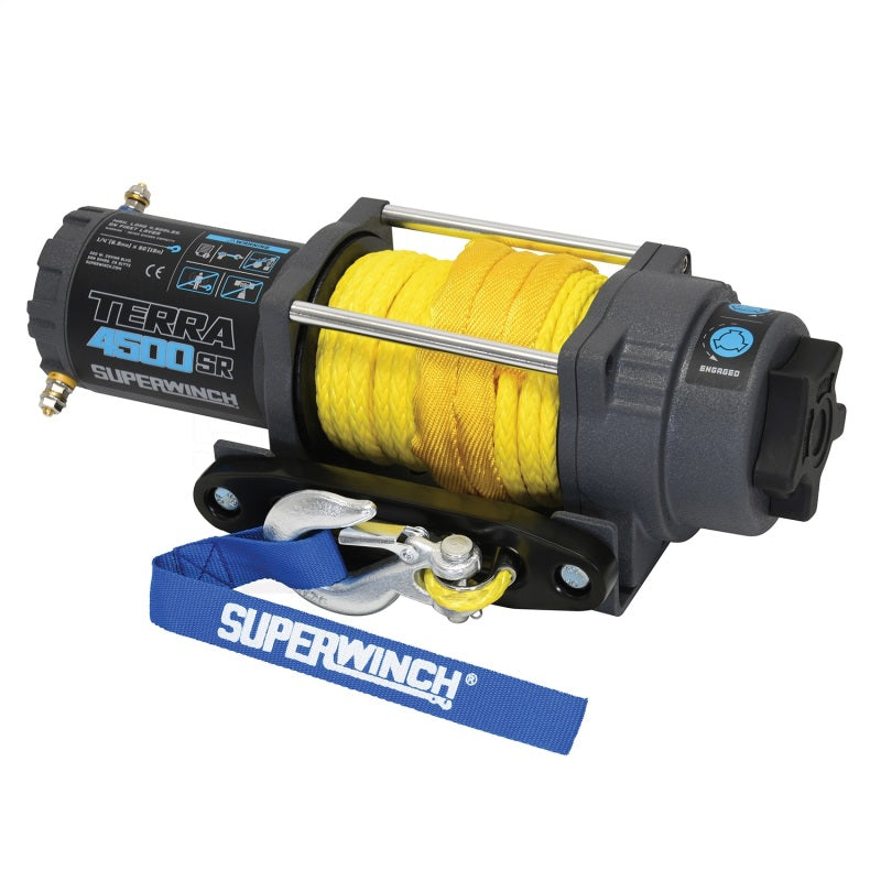 Load image into Gallery viewer, Superwinch 4500 LBS 12V DC 1/4in x 50ft Synthetic Rope Terra 4500SR Winch - Gray Wrinkle
