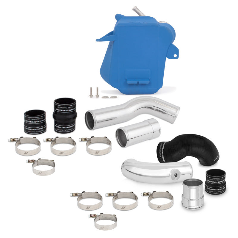 Load image into Gallery viewer, Mishimoto 11-16 Ford 6.7L Powerstroke Air-To-Water Intercooler Kit - Wrinkle Blue w/ Polished Pipes
