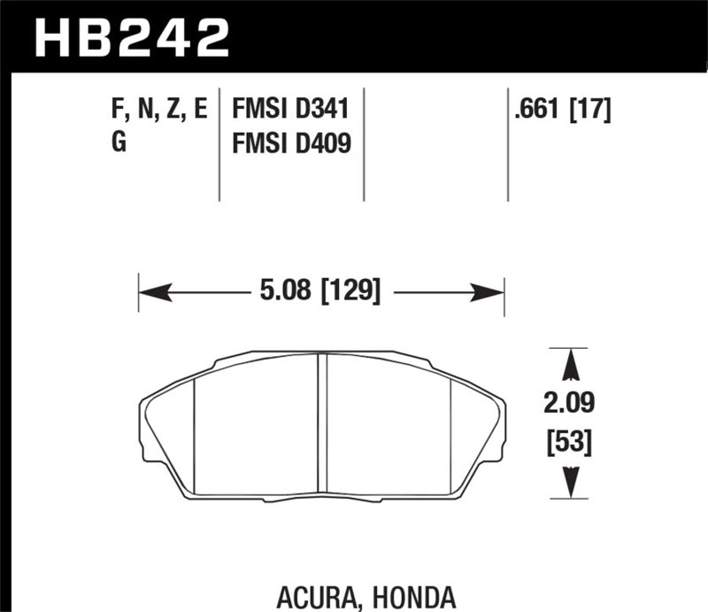 Load image into Gallery viewer, Hawk 92-93 Acura Integra 1.6L EX Front ER-1 Brake Pads

