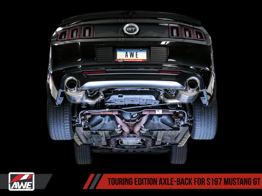 AWE Tuning S197 Mustang GT Axle-Back Exhaust - Touring Edition (Chrome Silver Tips)