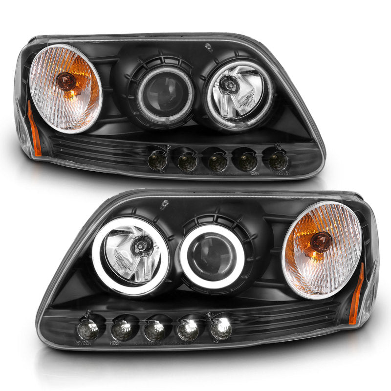 Load image into Gallery viewer, ANZO 1997-2003 Ford F-150 Projector Headlights w/ Halo Black (CCFL)
