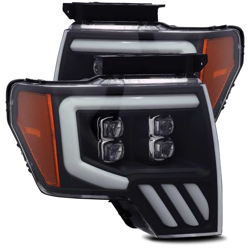 Load image into Gallery viewer, AlphaRex 09-14 Ford F-150 NOVA LED Proj Headlights Plank Style Matte Black w/Activ Light/Seq Signal
