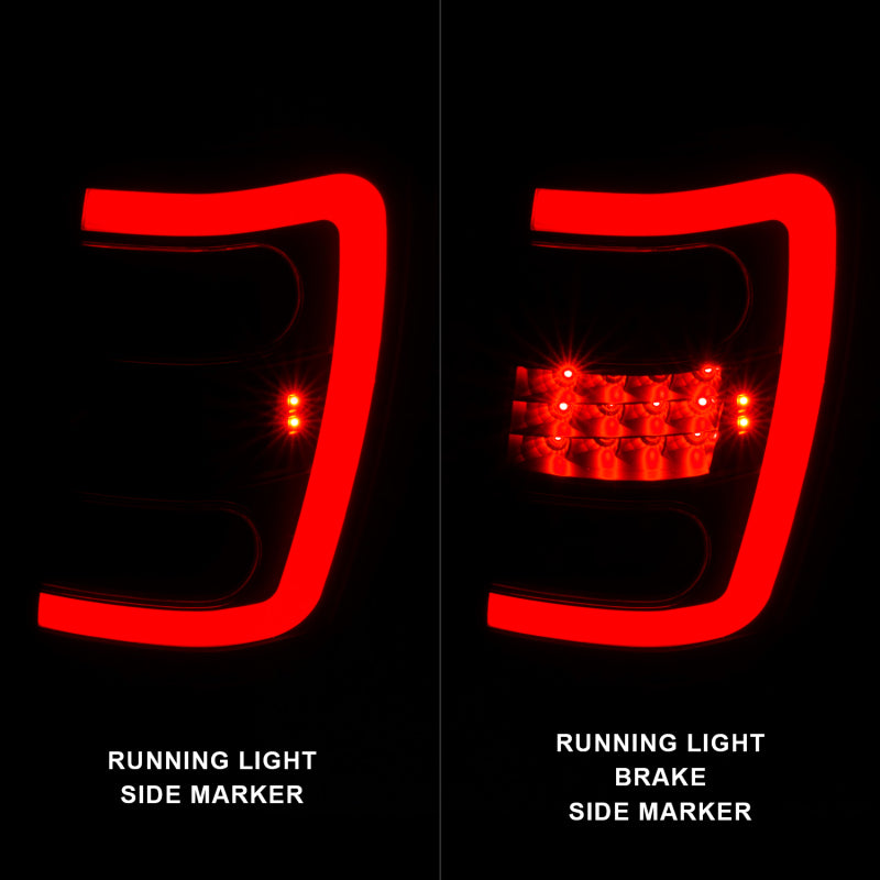 Load image into Gallery viewer, ANZO 1999-2004 Jeep Grand Cherokee LED Tail Lights w/ Light Bar Black Housing Clear Lens
