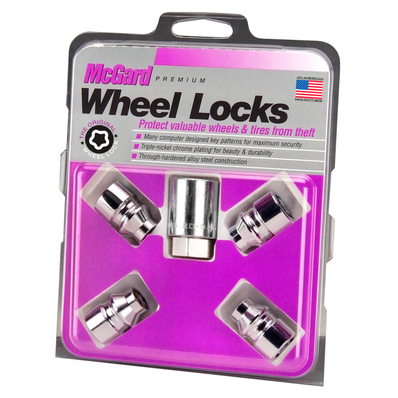 Load image into Gallery viewer, McGard Wheel Lock Nut Set - 4pk. (Uni-Lug) M12X1.5 / 13/16 Hex / .197in. Shank / 1.375in. L - Chrome
