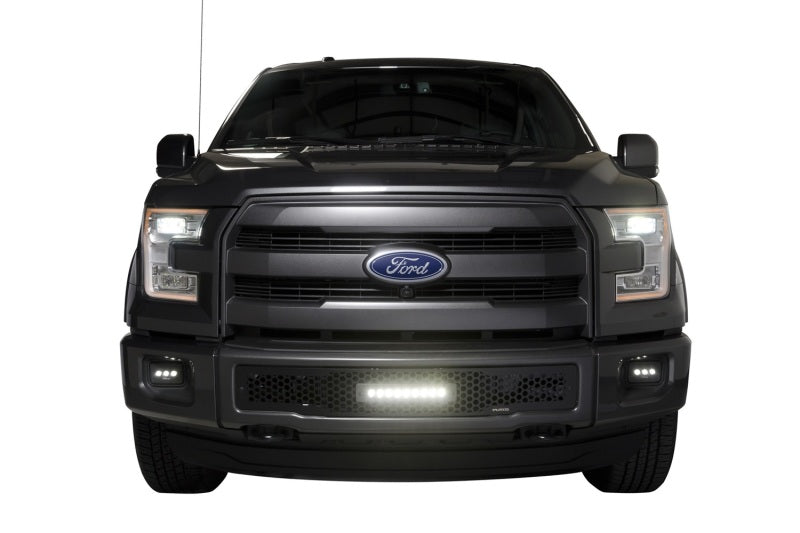 Load image into Gallery viewer, Putco 15-17 Ford F-150 - SS Black Punch Design w/ 10in Luminix Light bar Bumper Grille Inserts
