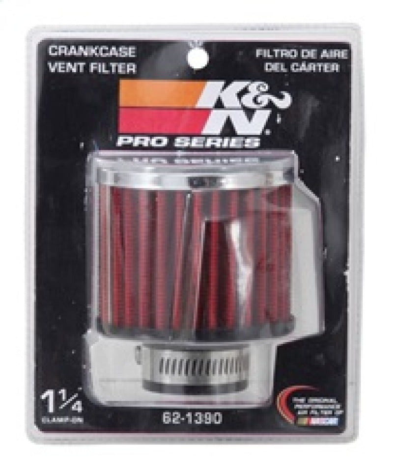 Load image into Gallery viewer, K&amp;N 1.25in Flange ID x 3in OD x 2.5in H Rubber Base Crankcase Vent Filter
