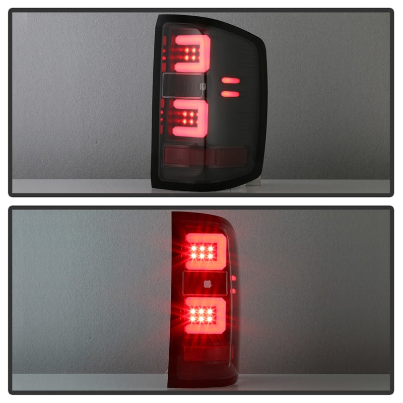 Load image into Gallery viewer, Spyder Chevy 1500 14-16 Light Bar LED Tail Lights All Blk ALT-YD-CS14-LBLED-BKV2
