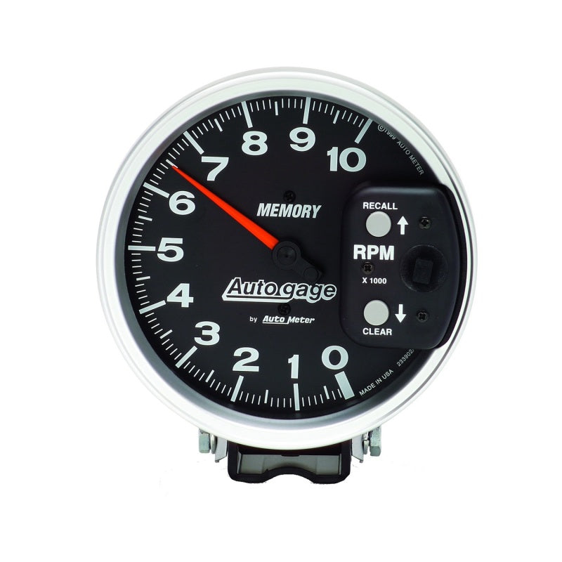 Load image into Gallery viewer, Autometer 5 inch 10,000 RPM w/ Peak Memory Pedestal Tachometer Auto Gage - Black
