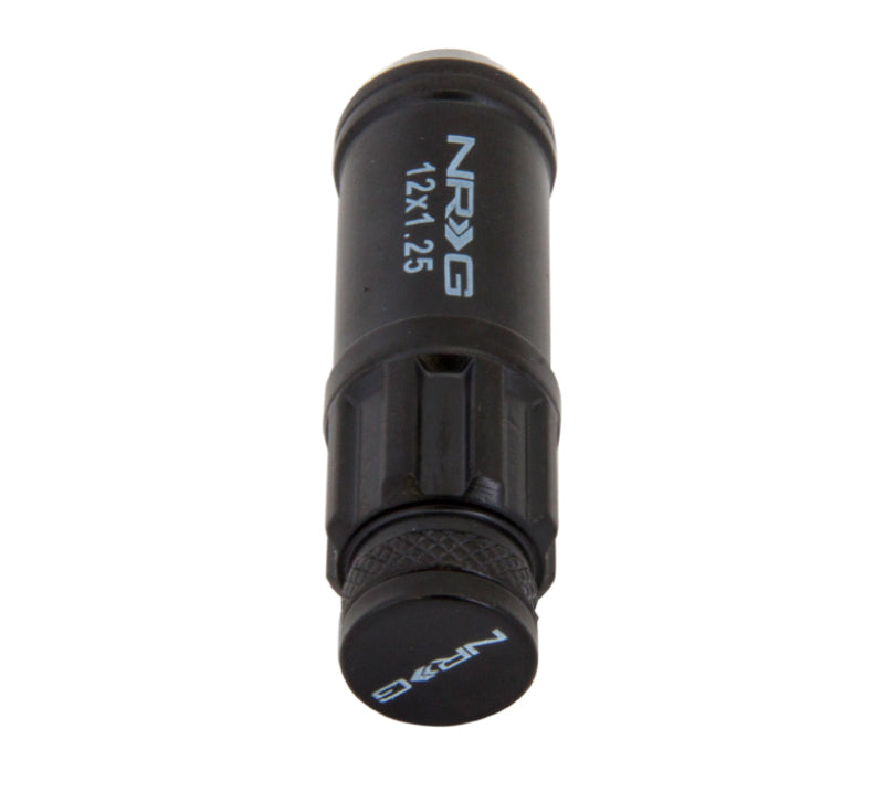 Load image into Gallery viewer, NRG 700 Series M12 X 1.25 Steel Lug Nut w/Dust Cap Cover Set 21 Pc w/Locks &amp; Lock Socket - Black
