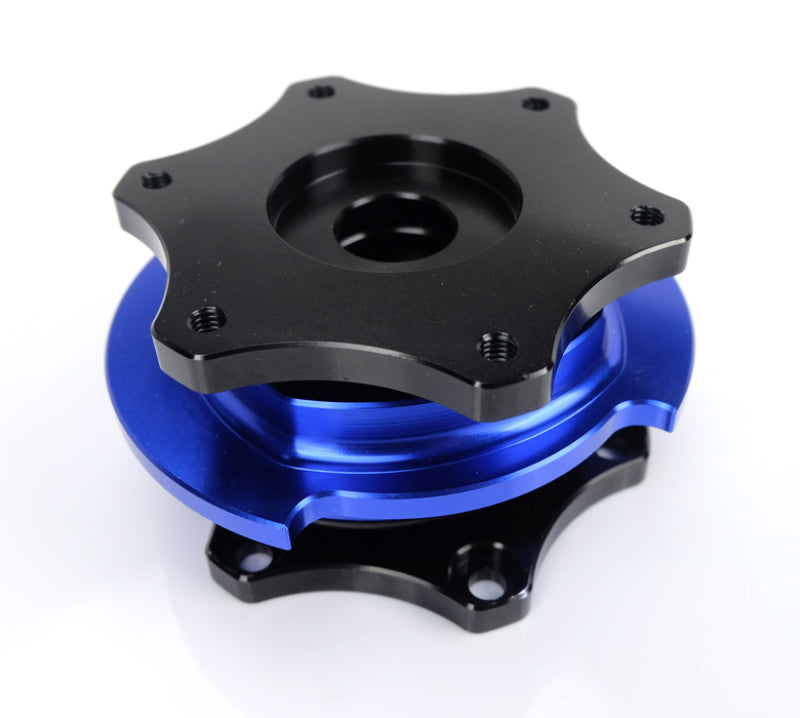 Load image into Gallery viewer, NRG Race Short Hub Datsun - Black Body Blue Ring
