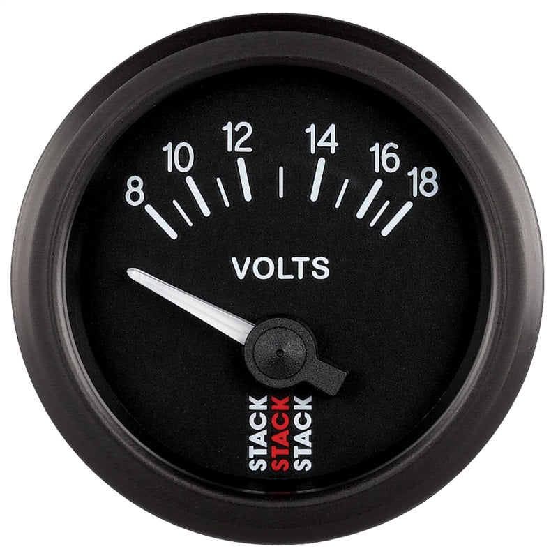 Load image into Gallery viewer, Autometer Stack Instruments 52mm 8-18V Electric Battery Voltage Gauge - Black
