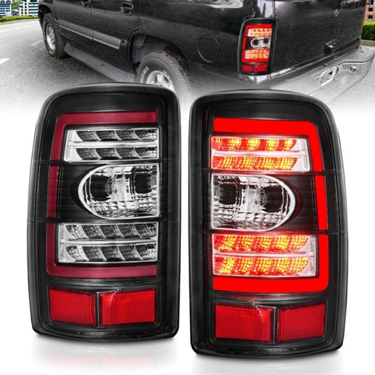 ANZO 2000-2006 Chevrolet Tahoe LED Tail Lights w/ Clear Lens Black Housing