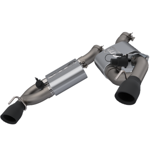 2016-2024 Chevrolet Camaro SS  QTP Screamer Axle Back Dual Tip Bumper Black Tips