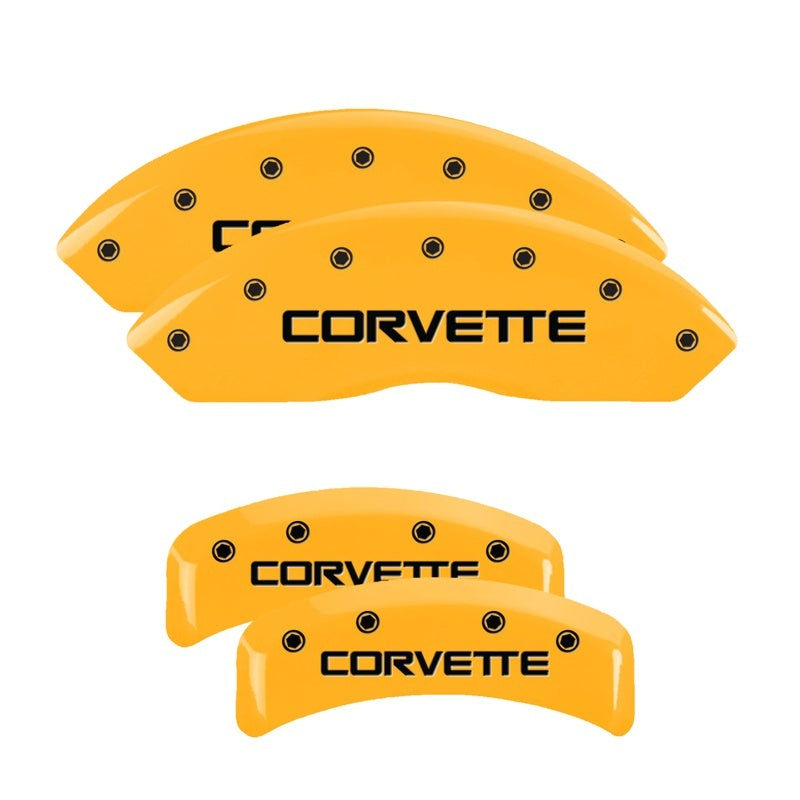 Load image into Gallery viewer, MGP 4 Caliper Covers Engraved Front &amp; Rear MGP Black finish silver ch
