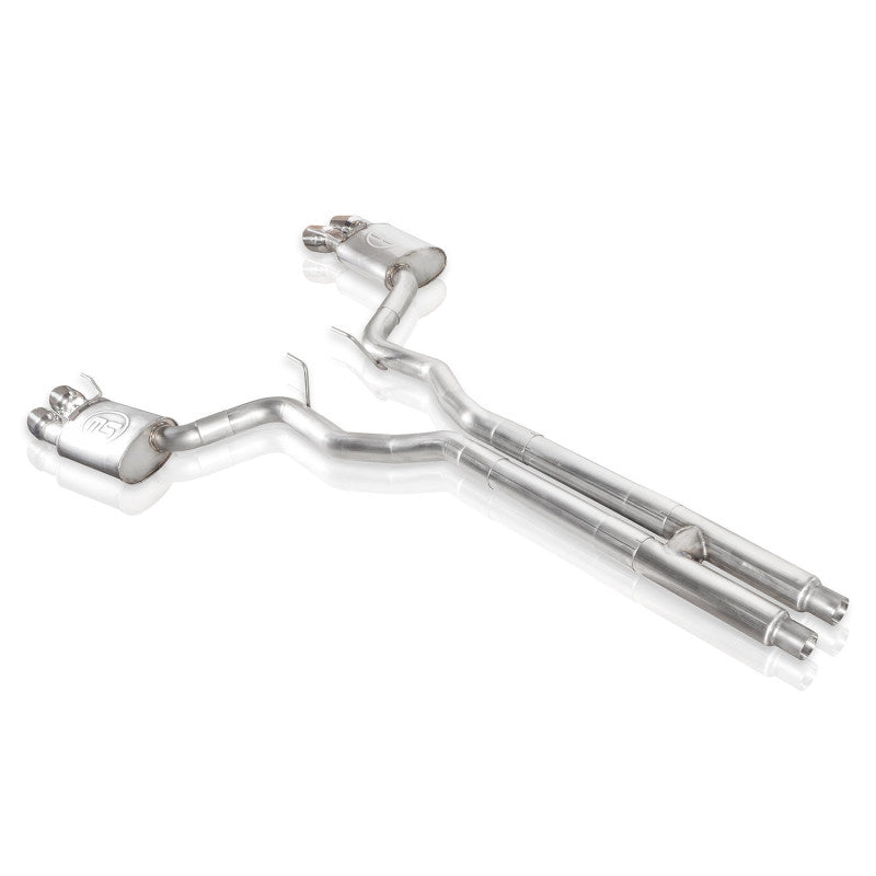 Load image into Gallery viewer, Stainless Works 2018+ Ford Mustang GT 3in Redline Series Catback H-Pipe w/Active Valves &amp; Quad Tips
