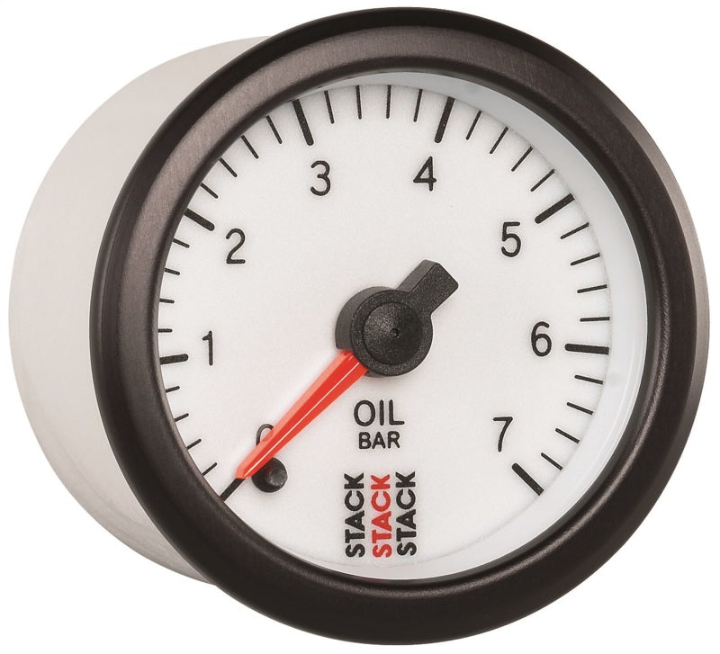 Load image into Gallery viewer, Autometer Stack 52mm 0-7 Bar M10 Male Pro Stepper Motor Oil Pressure Gauge - White
