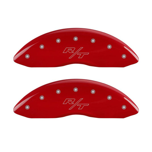 MGP 4 Caliper Covers Engraved Front & Rear Vintage Style/RT Red finish silver ch