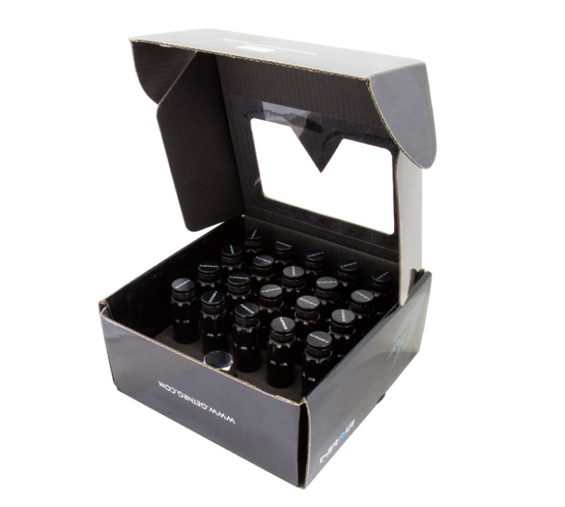 Load image into Gallery viewer, NRG 700 Series M12 X 1.25 Steel Lug Nut w/Dust Cap Cover Set 21 Pc w/Locks &amp; Lock Socket - Black
