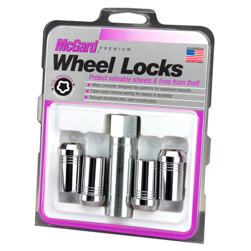 Load image into Gallery viewer, McGard Wheel Lock Nut Set - 4pk. (Tuner / Cone Seat) M14X1.5 / 22mm Hex / 1.648in. Length - Chrome
