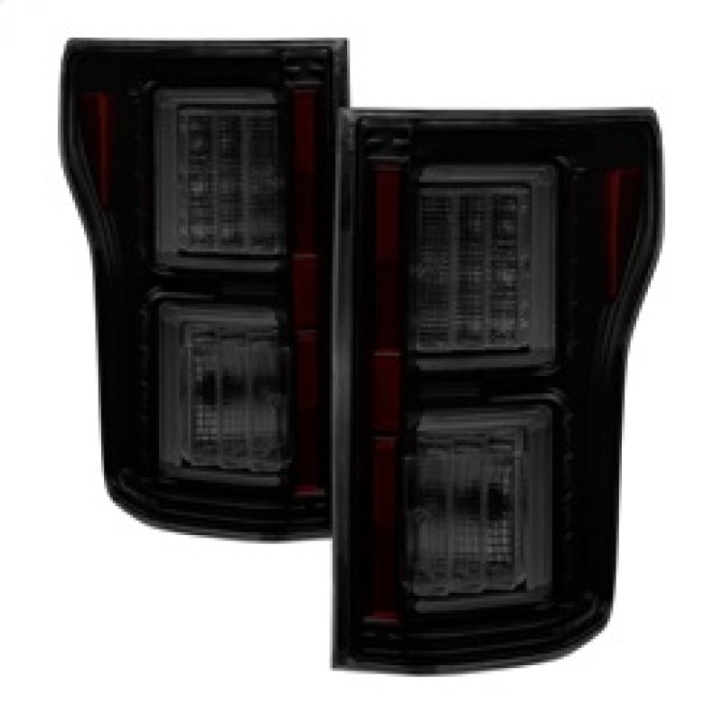 Load image into Gallery viewer, Spyder Ford F150 2015-2017 Light Bar LED Tail Lights - Black Smoke ALT-YD-FF15015-LBLED-BSM
