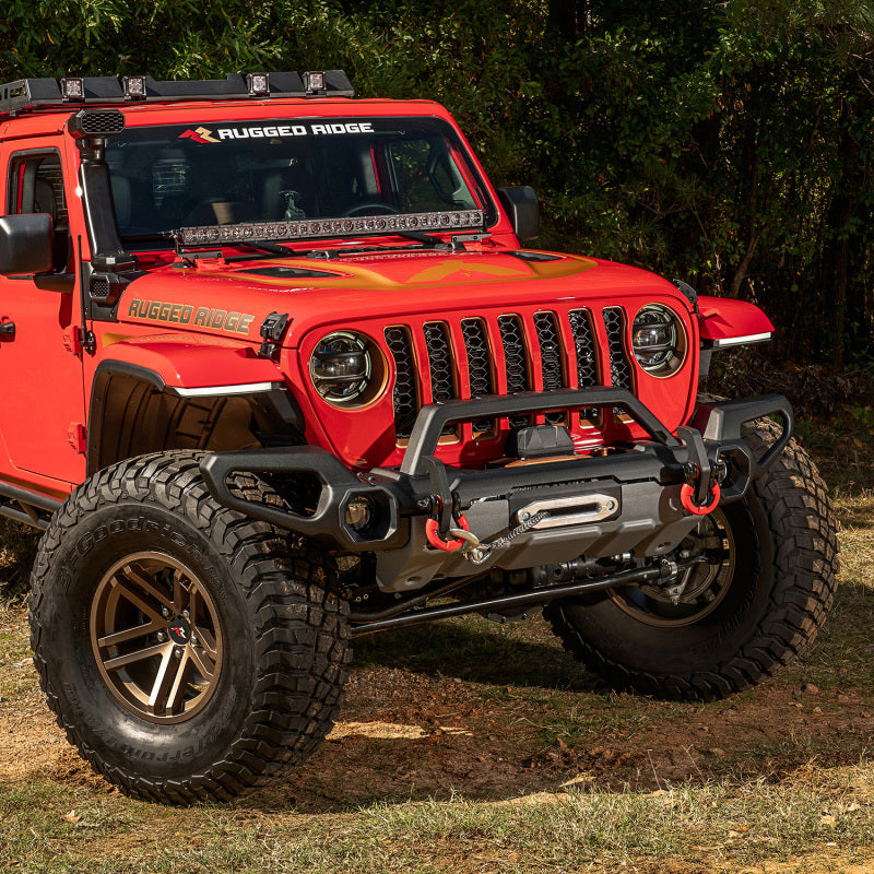Load image into Gallery viewer, Rugged Ridge Venator Front Bumper W/Overrider &amp; Winch Tray JL
