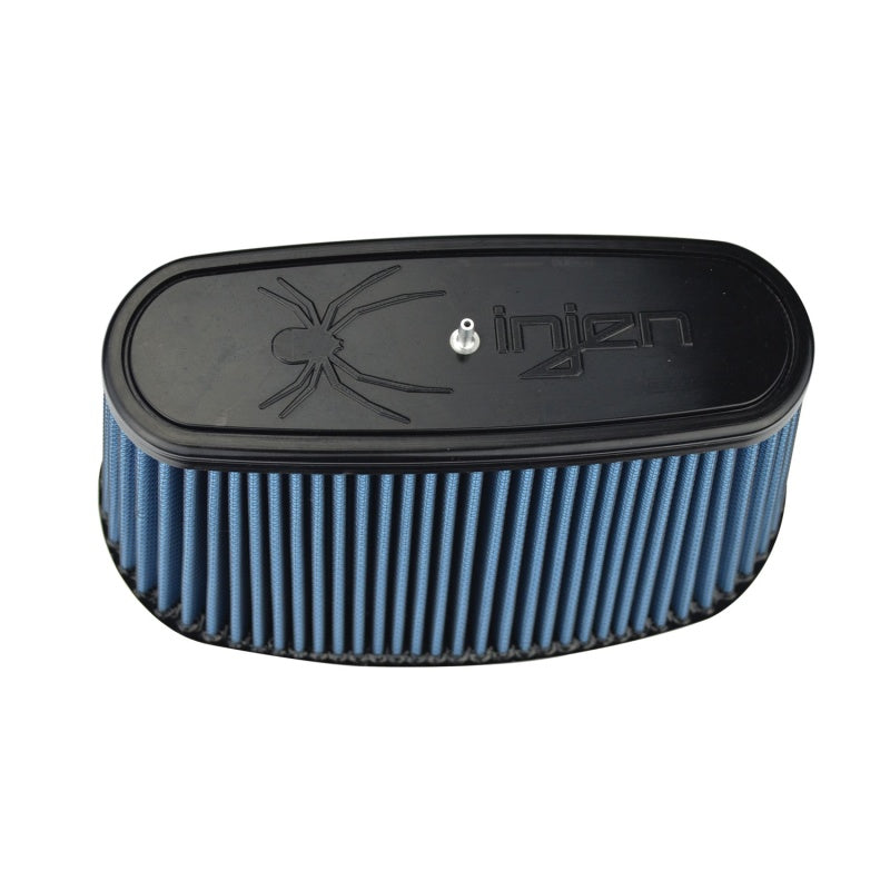Load image into Gallery viewer, Injen NanoWeb Dry Air Filter 8.725x3.940 Oval neck/ 10.375x5.590 Base / 6.30 Tall w/Barb Fit
