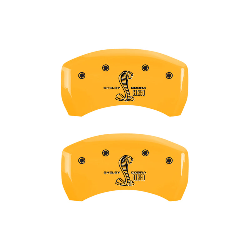 Load image into Gallery viewer, MGP Rear set 2 Caliper Covers Engraved Rear Boss Yellow finish black ch
