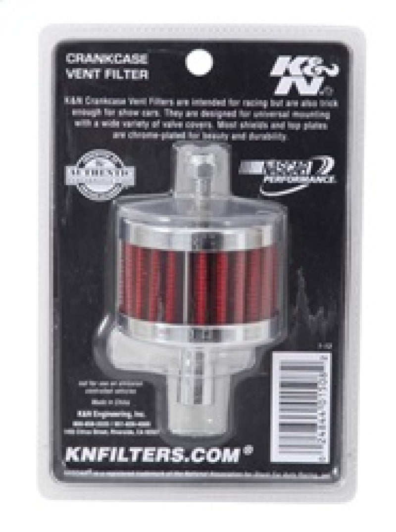 Load image into Gallery viewer, K&amp;N Steel Base Crankcase Vent Filter 0.5in Vent OD x 2in OD x 1.5in Height
