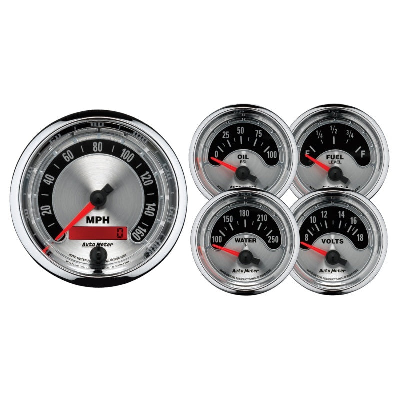 Load image into Gallery viewer, Autometer American Muscle Kit Box - Elec Speedo/Elec  Oil Pressure/Water Temp/Volt/Fuel Level

