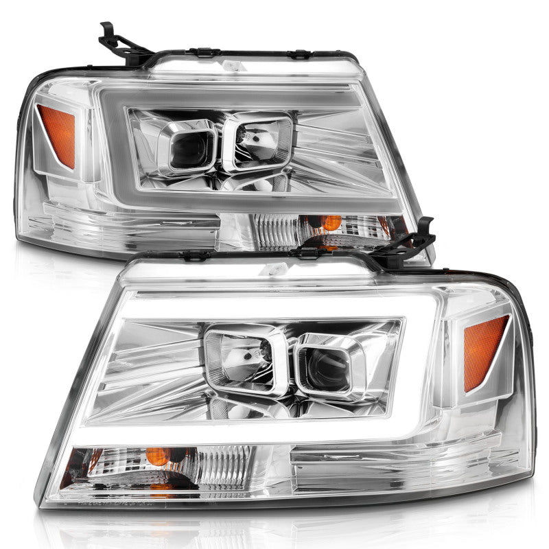 Load image into Gallery viewer, ANZO 2004-2008 Ford  F-150 Projector Headlights w/ Light Bar Chrome Housing
