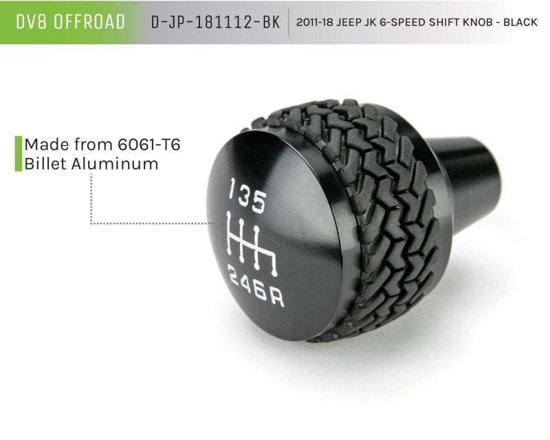 Load image into Gallery viewer, DV8 Offroad 2011-2018 Jeep JK 6-Speed Shift Knob Black
