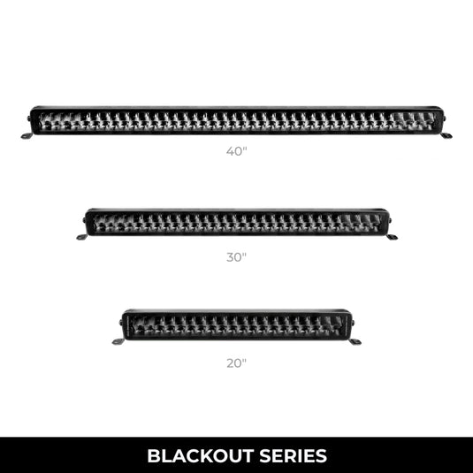Go Rhino Xplor Blackout Series Dbl Row LED Light Bar (Side/Track Mount) 40in. - Blk