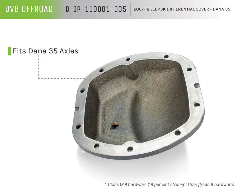 Load image into Gallery viewer, DV8 Offroad HD Dana 35 Diff Cover Cast Iron Gray Powdercoat

