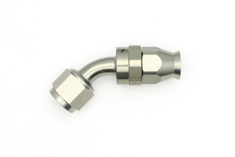 Load image into Gallery viewer, DeatschWerks 8AN Female Swivel 45-Degree Hose End PTFE (Incl. 1 Olive Insert)
