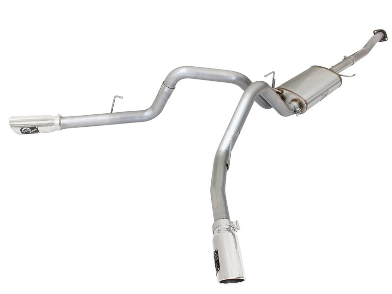 Load image into Gallery viewer, aFe MACHForce XP Exhaust 3in SS Dual Side Ext CB w/ Polished Tips 2015 Ford F150 5.0L V8 CC/SB EC/LB

