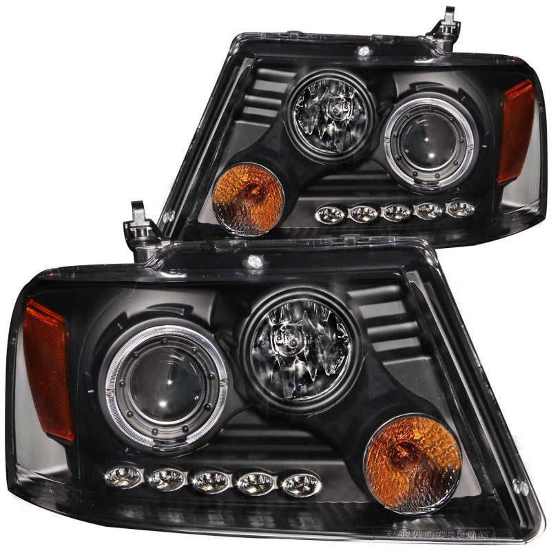 Load image into Gallery viewer, ANZO 2004-2008 Ford F-150 Projector Headlights w/ Halo and LED Black G2
